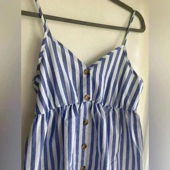 Maternity Dress Striped Print Button Front Cami Dress Spaghetti Strap BRAND NEW - Picture 5 of 6